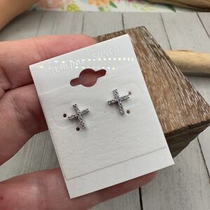 Cross Cubic Zirconia Earrings